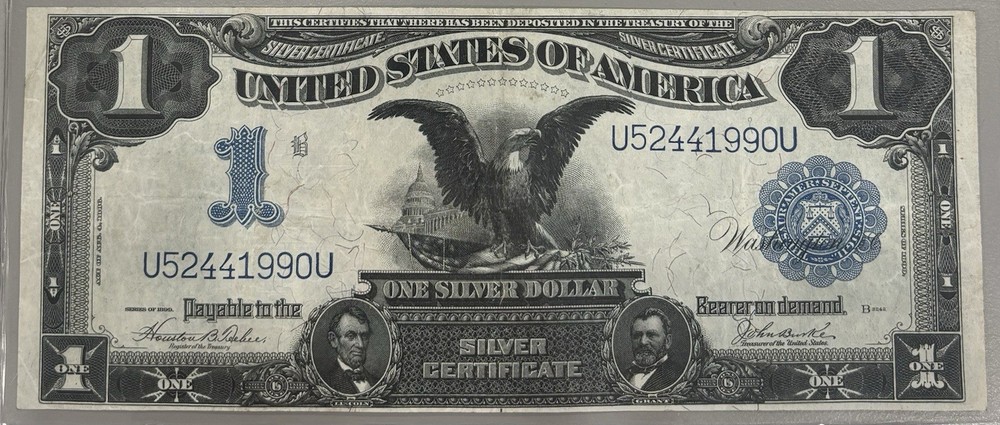 1899 $1 SILVER CERTIFICATE BLACK EAGLE RAW CHOICE AU