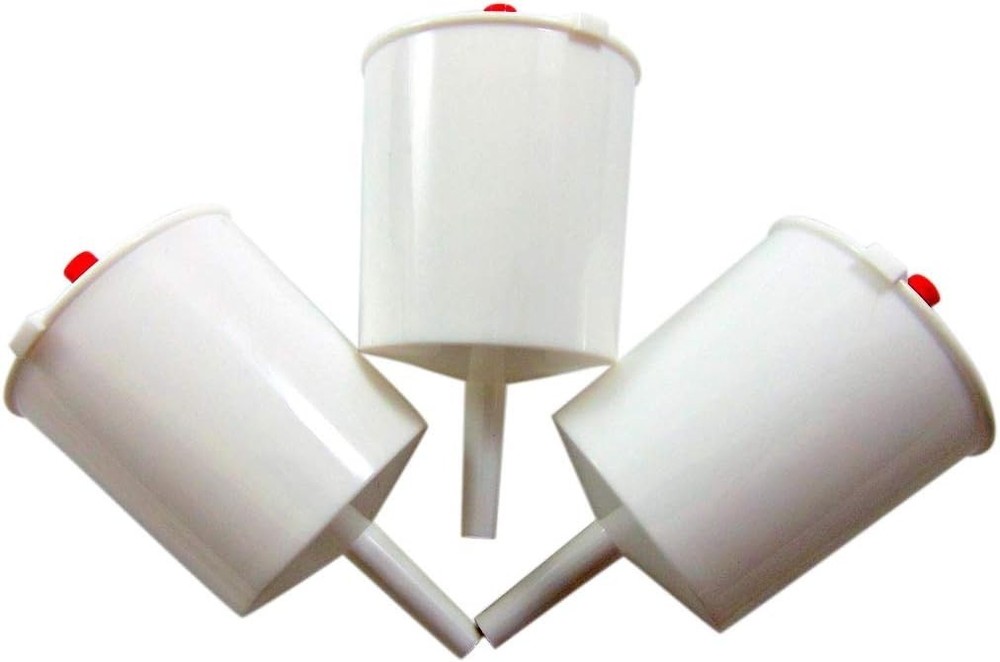 3-Pack White Plastic Communion Cup Fillers with Push Button - No More Spills!