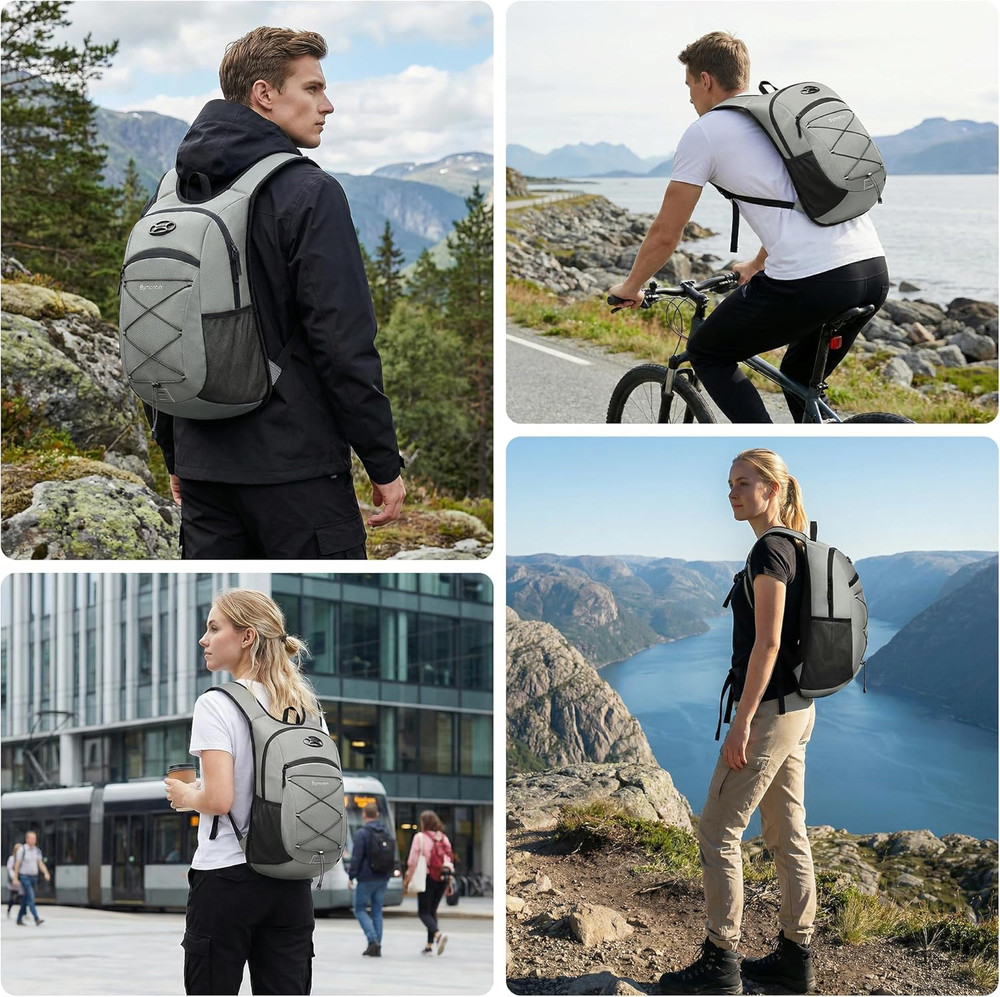 Ultra-Light Soft Daypack 15L/20L, Cushioned Breathable Back Panel Backpack, Ligh
