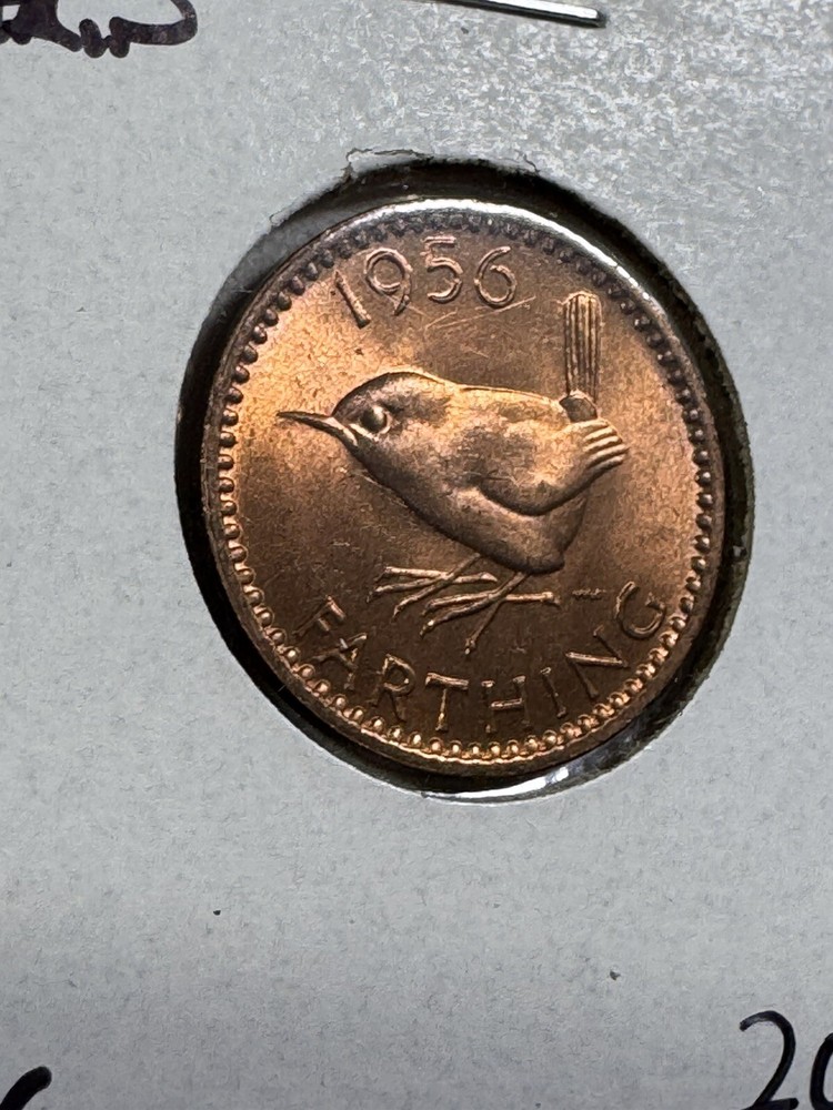 1956 Great Britain Farthing Bronze Coin