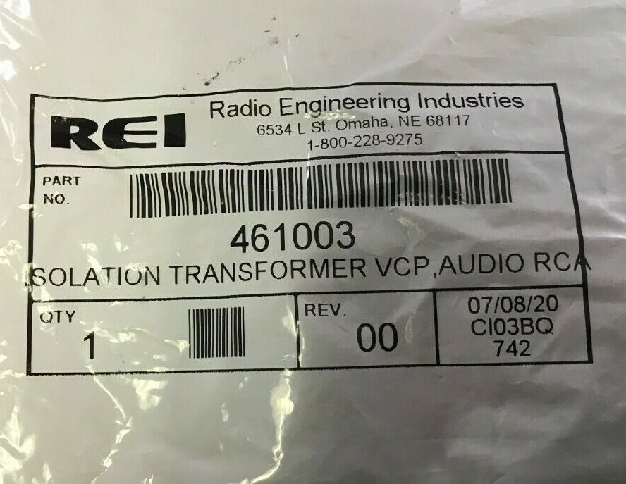 RADIO ENGINEERING INDUSTRIES 461003 ISOLATION VCP, AUDIO RCA CABLE