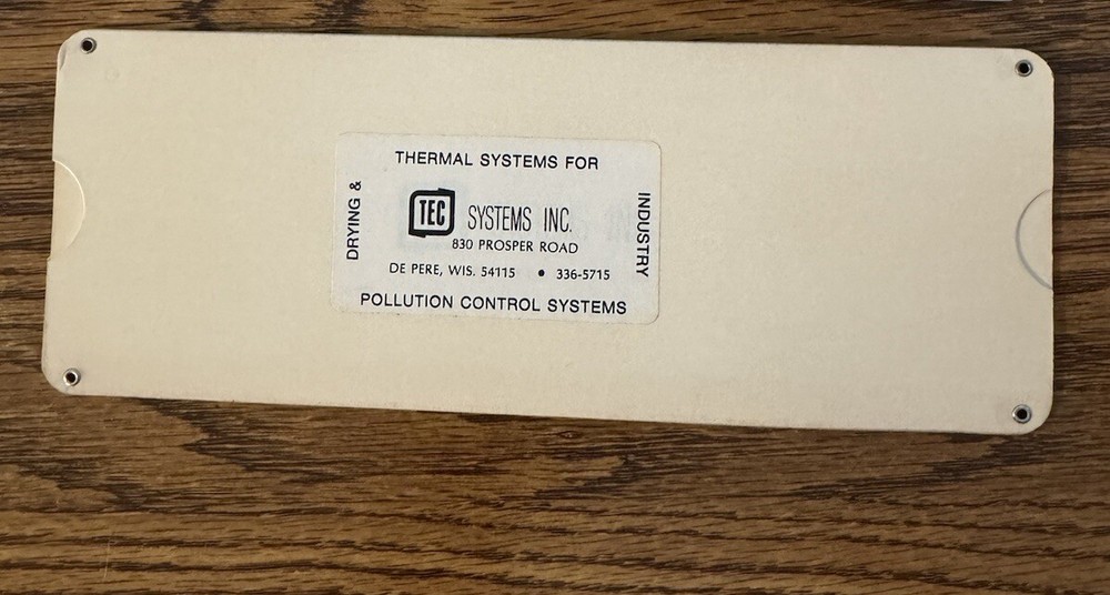 TEC Systems Conversion Slide Chart Vintage