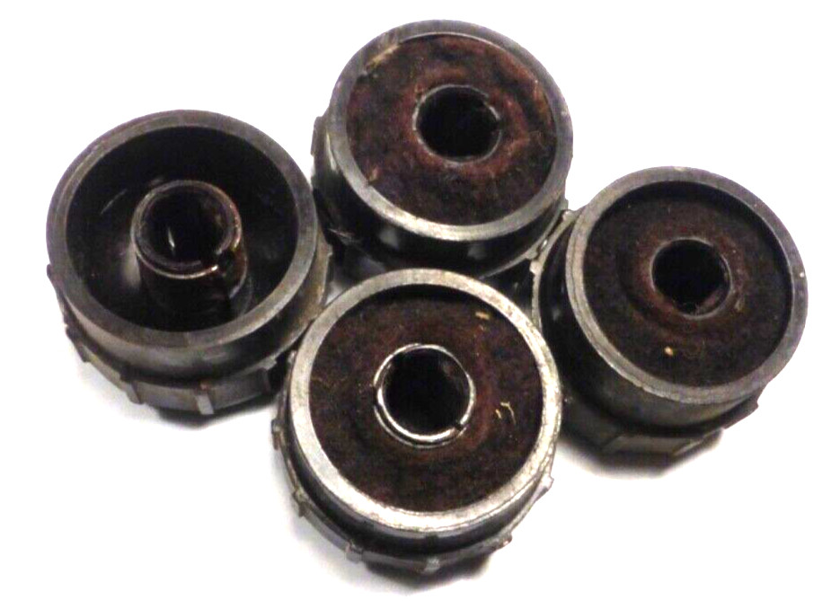 vintage SILVERTONE 7031-A TABLETOP : SET OF 4 PUSH-ON lettered BAKELITE KNOBS