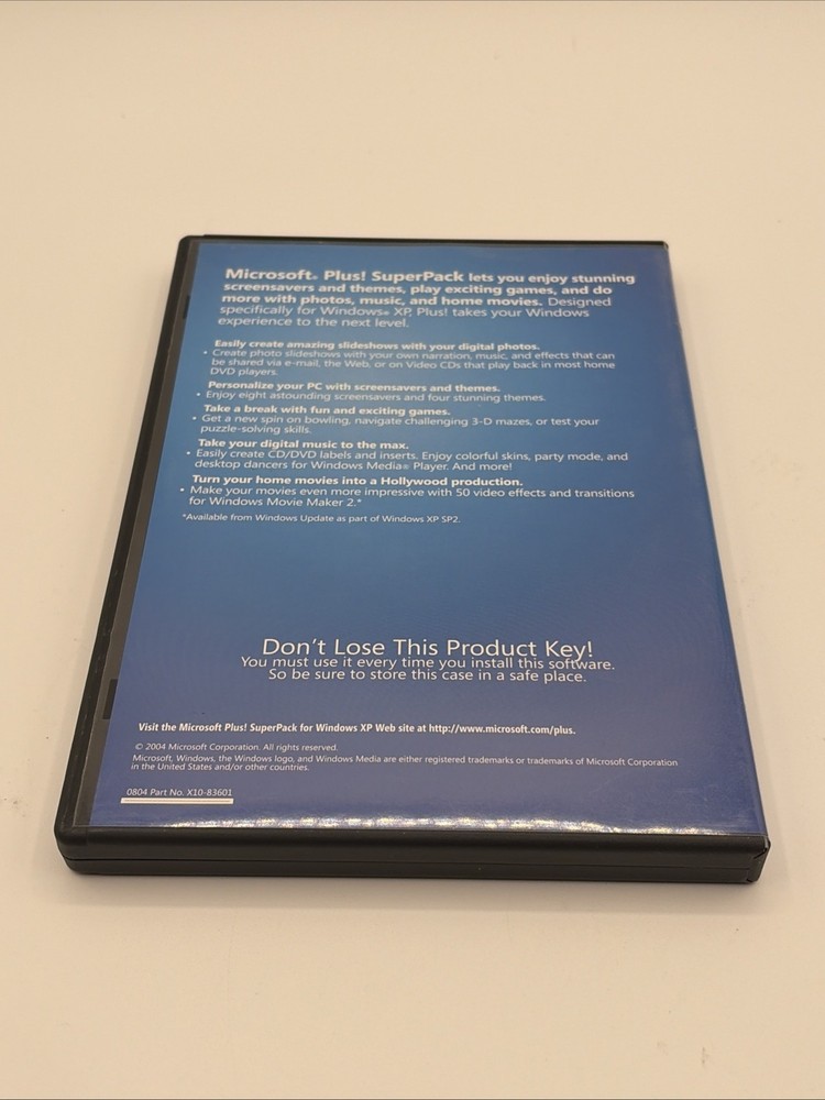 Microsoft Plus! SuperPack for Windows XP w/Product Key 2 Discs