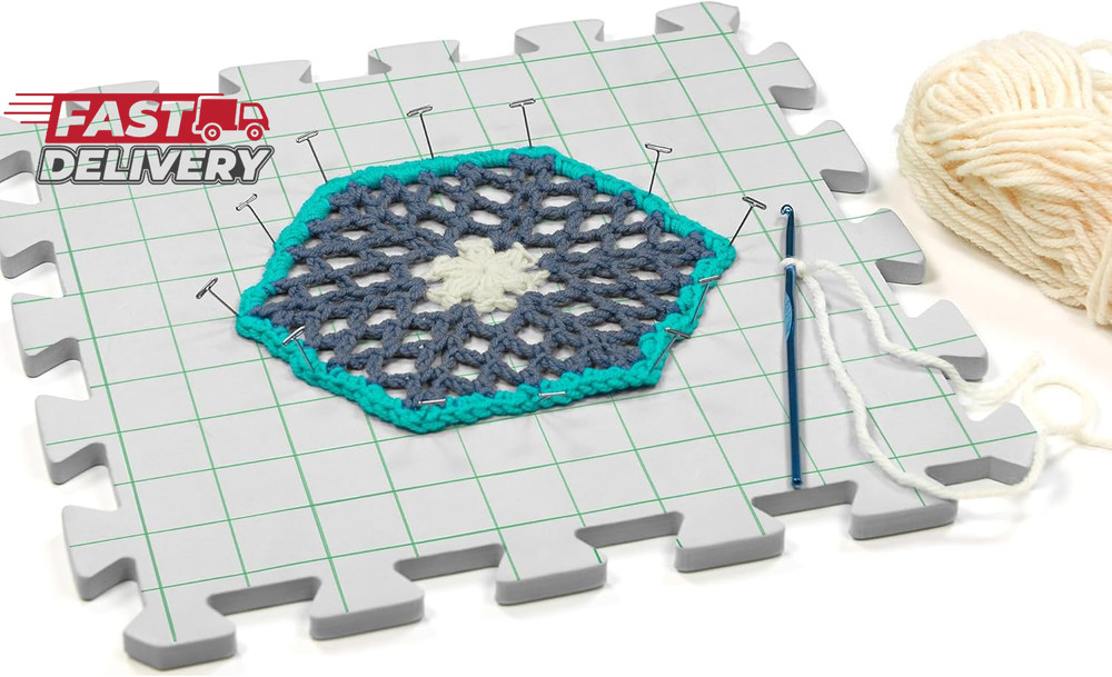 Boye Interlocking Needlepoint, Knitting, and Crochet Blocking Boards, 12'' W X 1