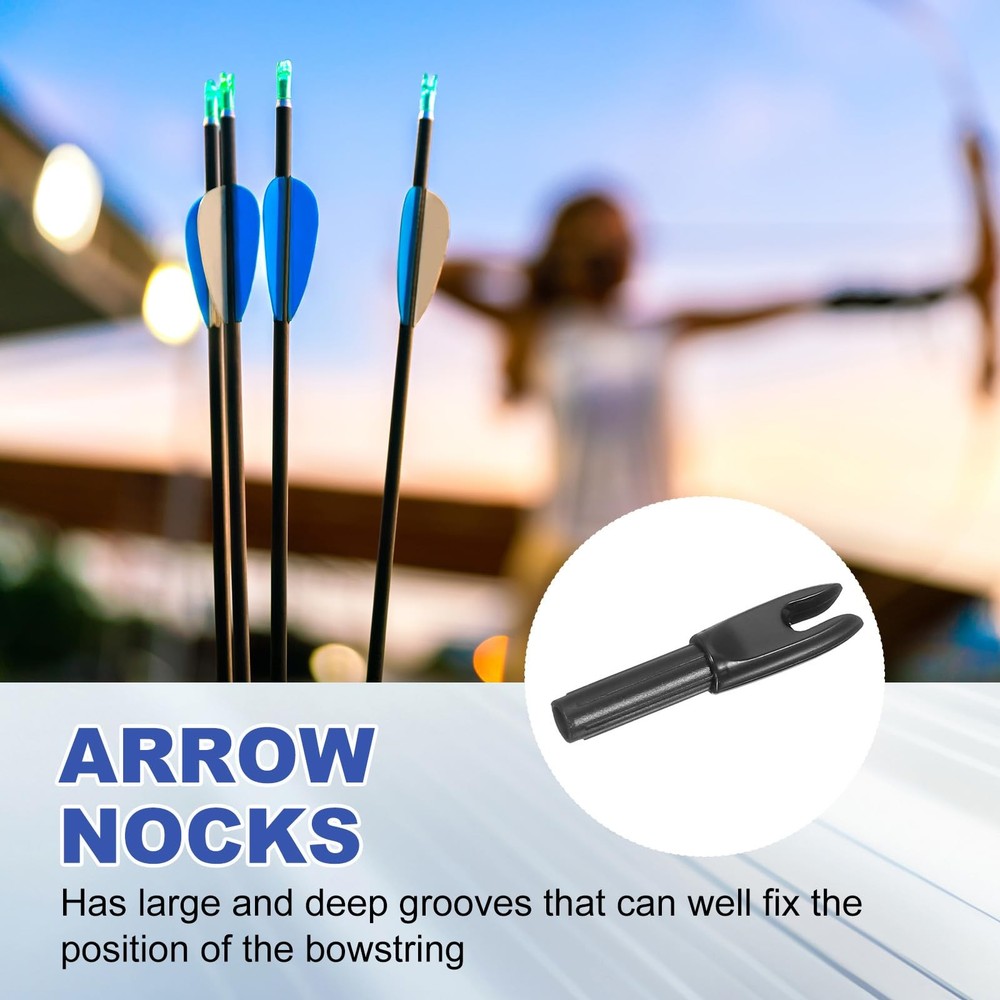 Archery Arrows Nocks 4.2mm, 12 Pack Plastic Insert Arrow Nock Replacement Arr...