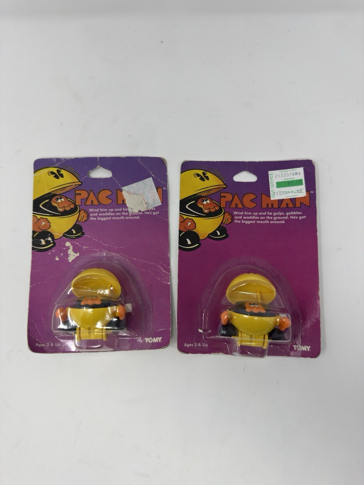 Vintage Pac Man New in Package Wind-up Toy 1982 Tomy Corp. Damaged Box