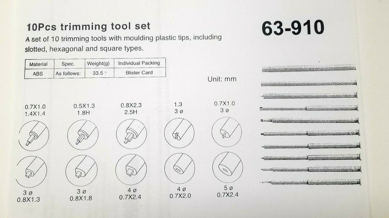Philmore 10 PC Radio & TV Trimmer Alignment Tool Set - Anti-Static - 63-910