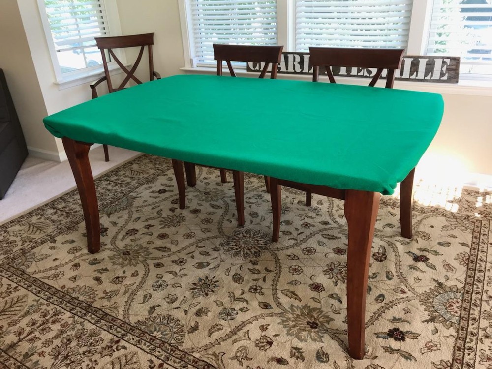 Felt poker table cover - for round table with leaf insert / oval table FS