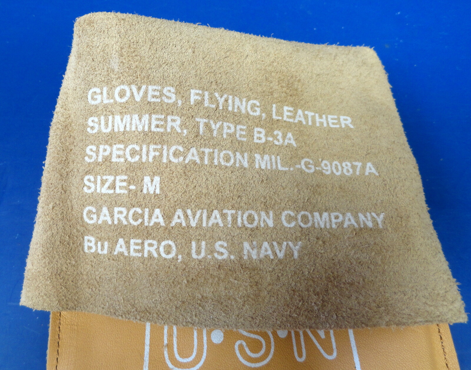 US NAVY Bu AERO TYPE B-3A LEATHER FLYING GLOVES SIZE MEDIUM