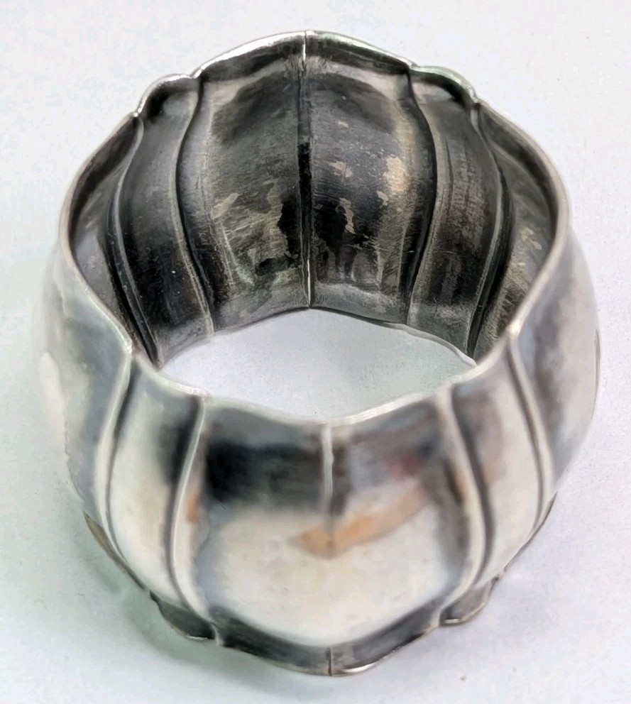 835 German Silver Napkin Ring Wilhelm Binder 36 Grams AU Monogram