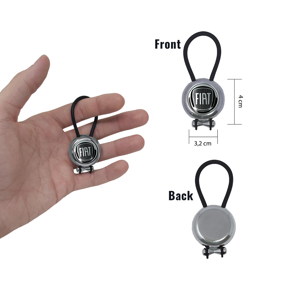 Fiat Black Key Ring, 4 X 3.2 Cm