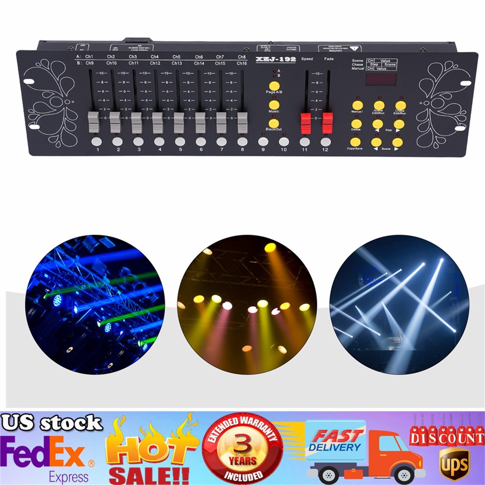 DJ DMX 512 192 Channels Operator Console Controller Stage Lighting DJ Party US