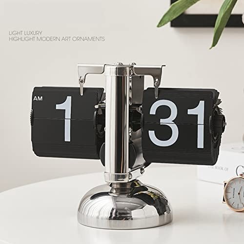 Retro Flip Clock, Cool Split Flap Display Desk Clock, Vintage Auto Flip Table