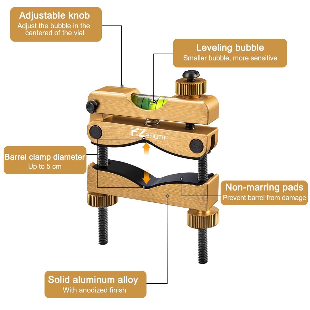EZshoot Scope Leveling Kit with High-precision Bubble System Gold