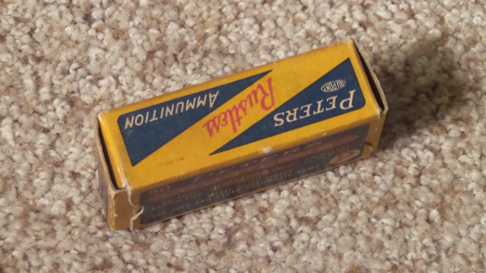 Vintage Peters Rustless .25 Colt Automatic Center Fire Ammo Shell Box Empty