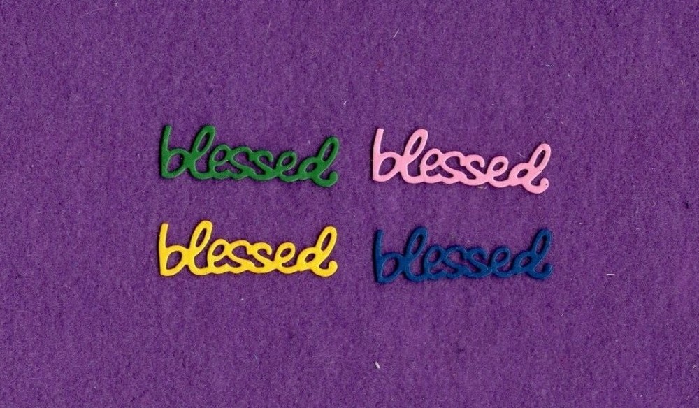 BLESSED  # 2 die cuts scrapbook cards