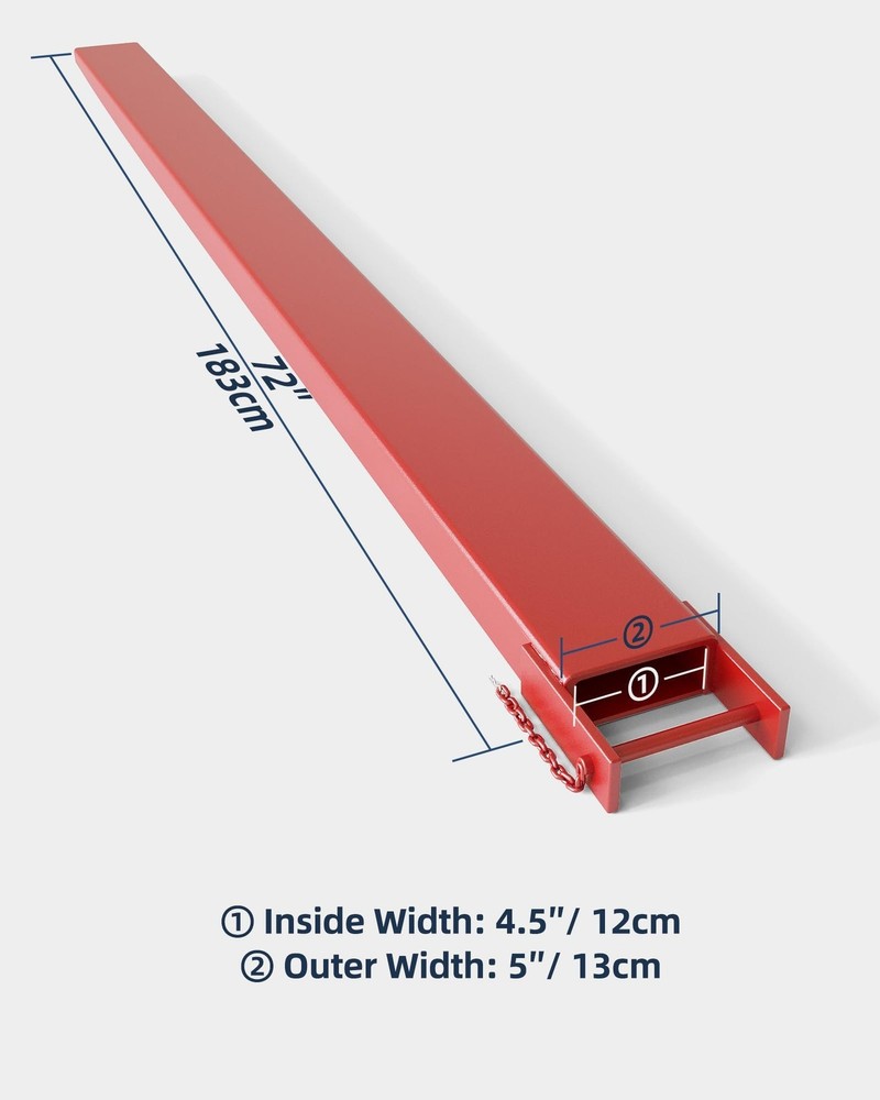 72" Length Pallet Fork Extensions 4.5" Width Fork Extensions for Forklift Truck