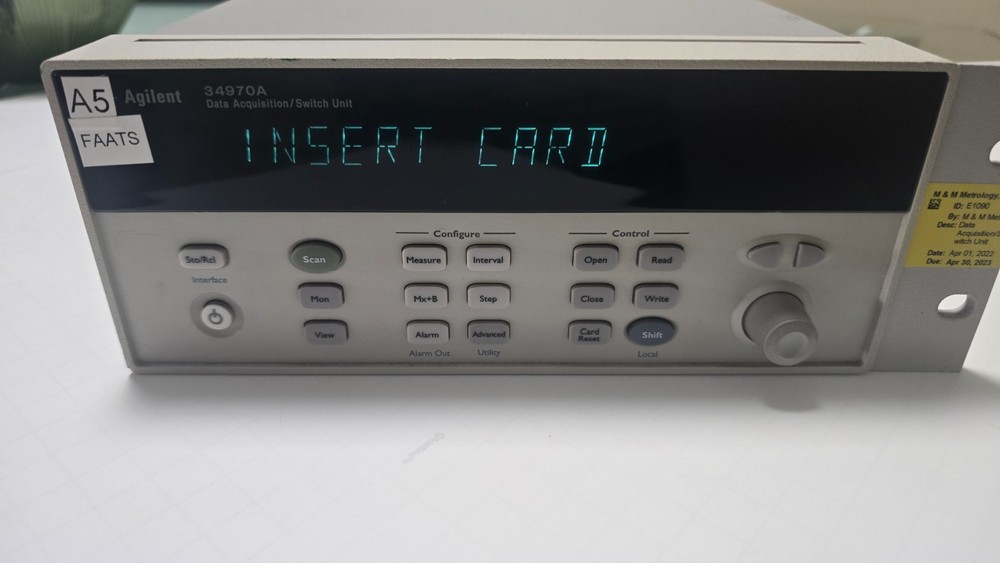 Agilent 34970A Data Acquisition / Switch,   Powers On,  No Cards – Tested – Qty1