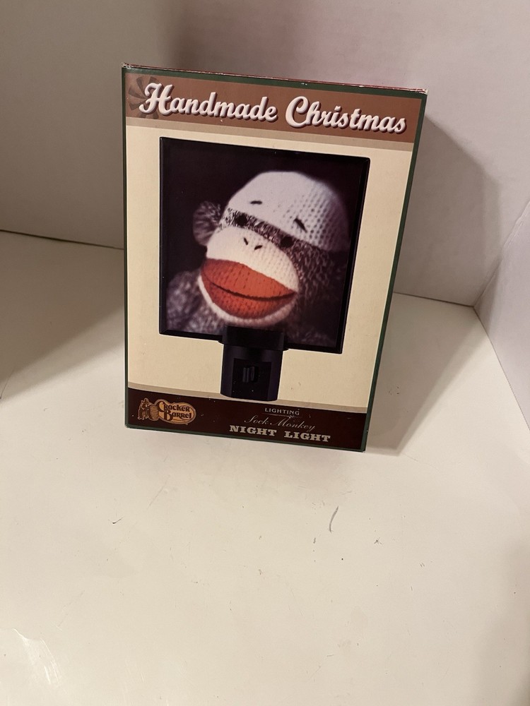 Cracker Barrel Sock Monkey Night Light New
