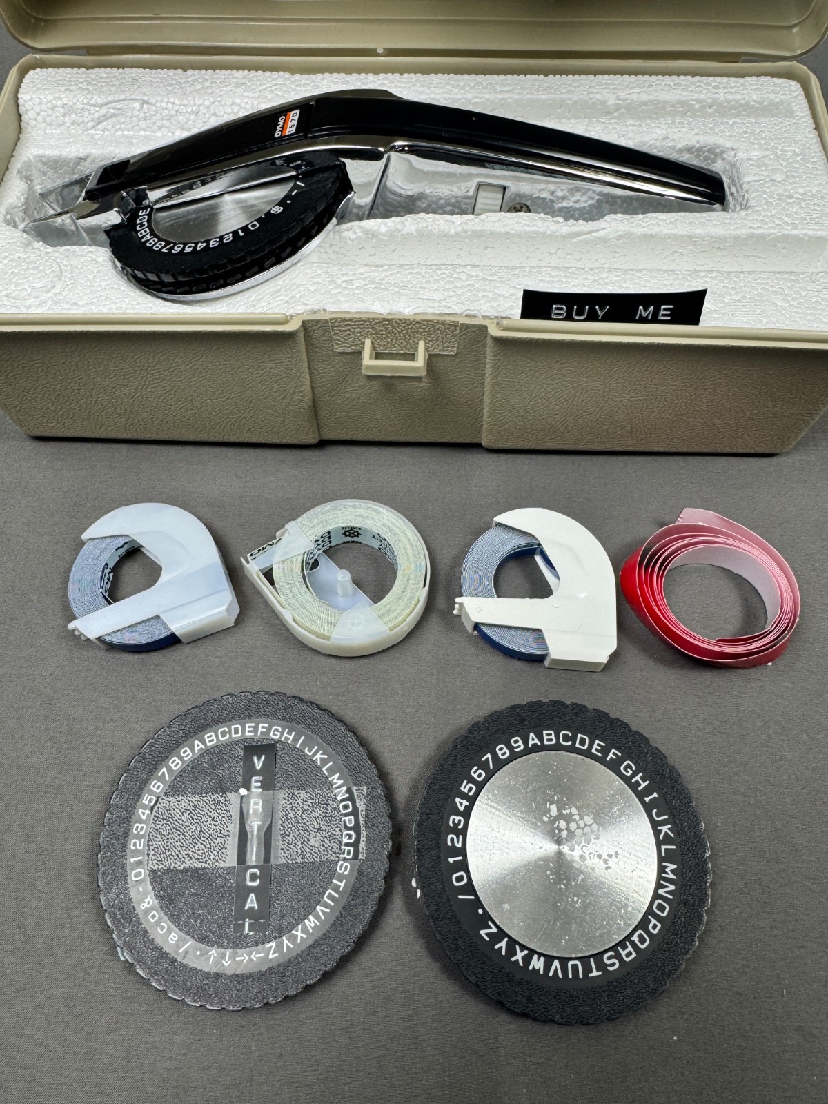 Vintage DYMO 1570 Label Maker Embosser With Extras & Original Case