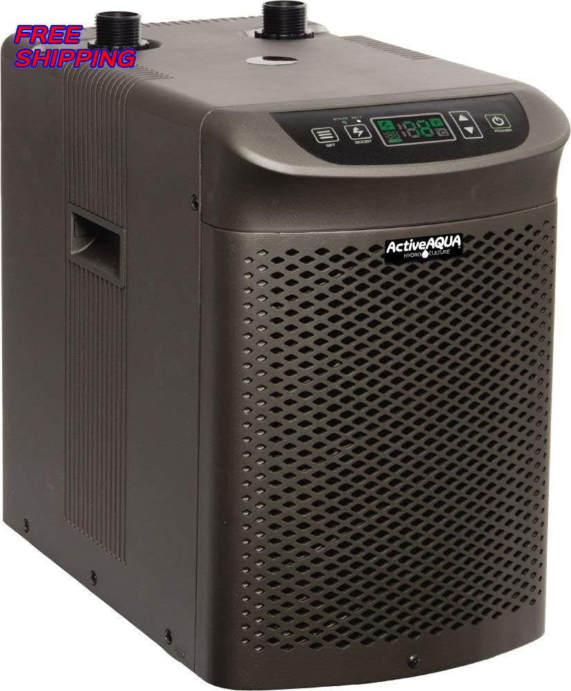 Active Aqua Hydroponic Water Chiller Cooling System with Remote Control Black