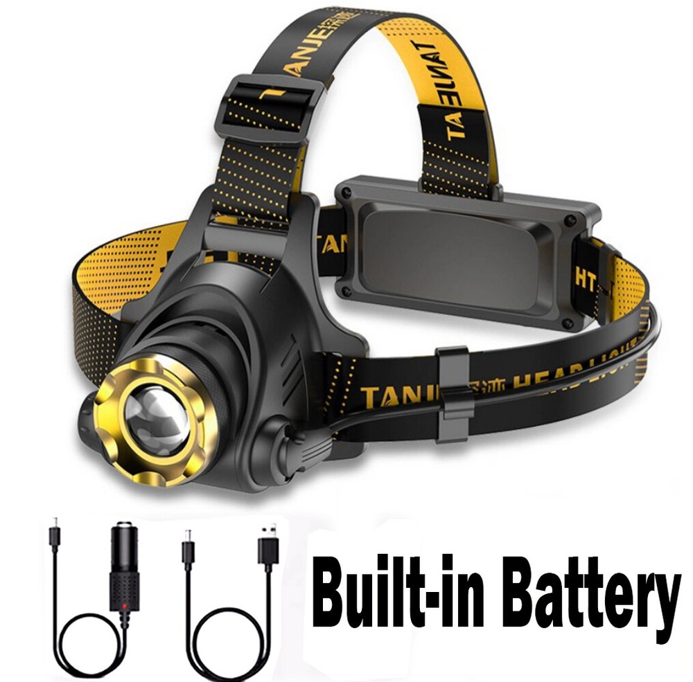 Super Bright LED Headlamp Flashlight USB Rechargeable Headlight Waterproof Lamp