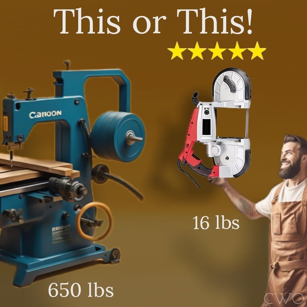 Electric Band Saw Compatible with Bauer Portable 10 Amp Deep Cut Variable-Speed