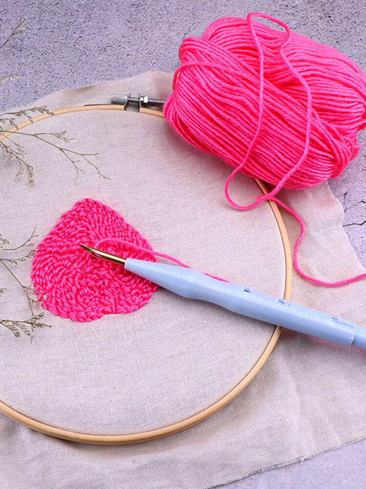 Punch Adjustable Embroidery Needles Pen Knitting Needle Threader Weaving Tool