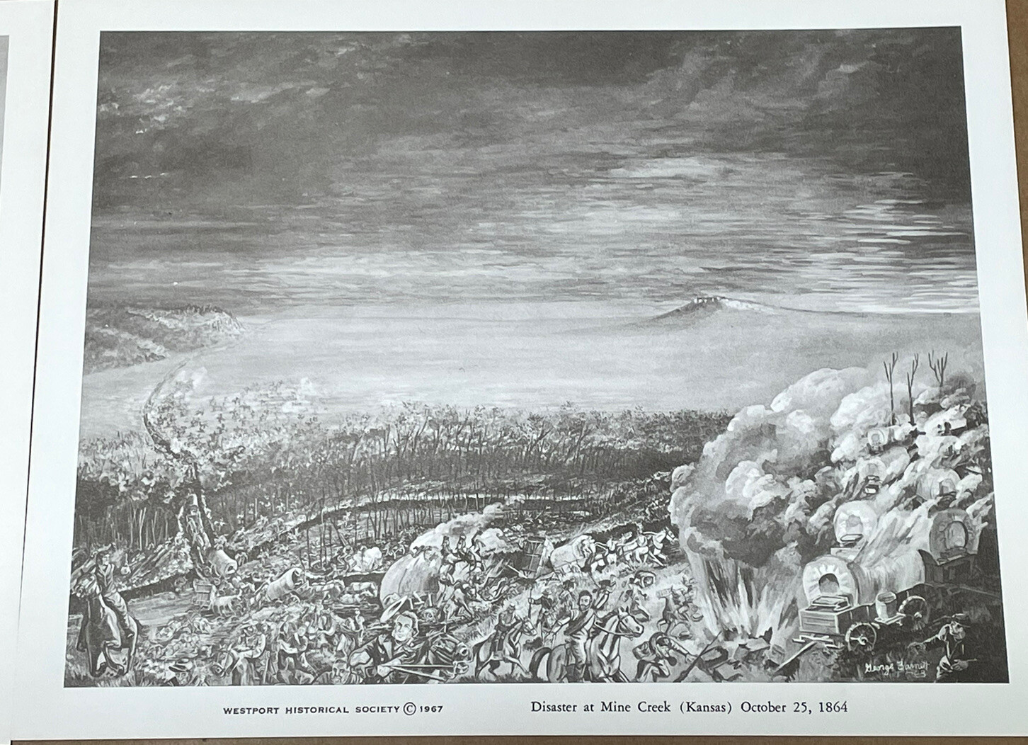 4 Civil War Prints Westport Historical Society Kansas City Missouri Battles RARE