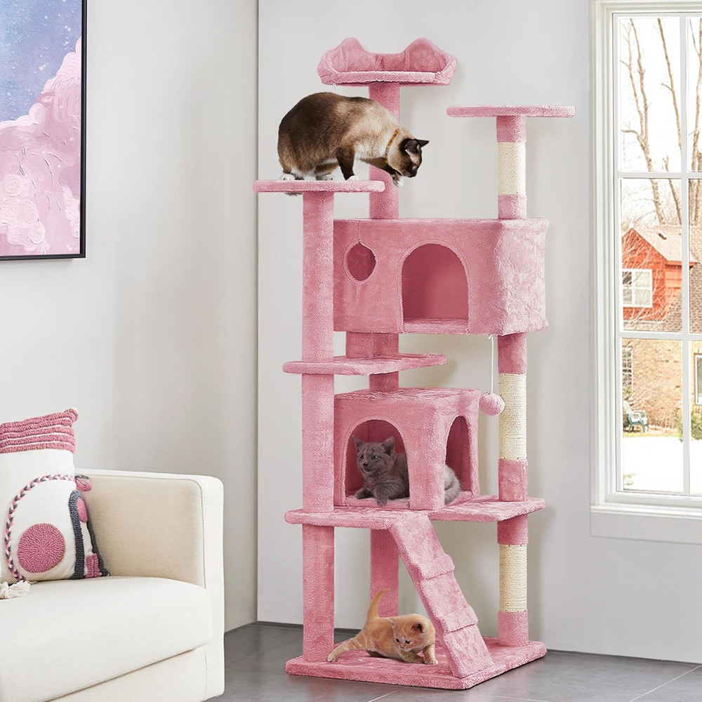 Deluxe Multi-Level Cat Tree with Condos and Scratching Posts for Happy Cats