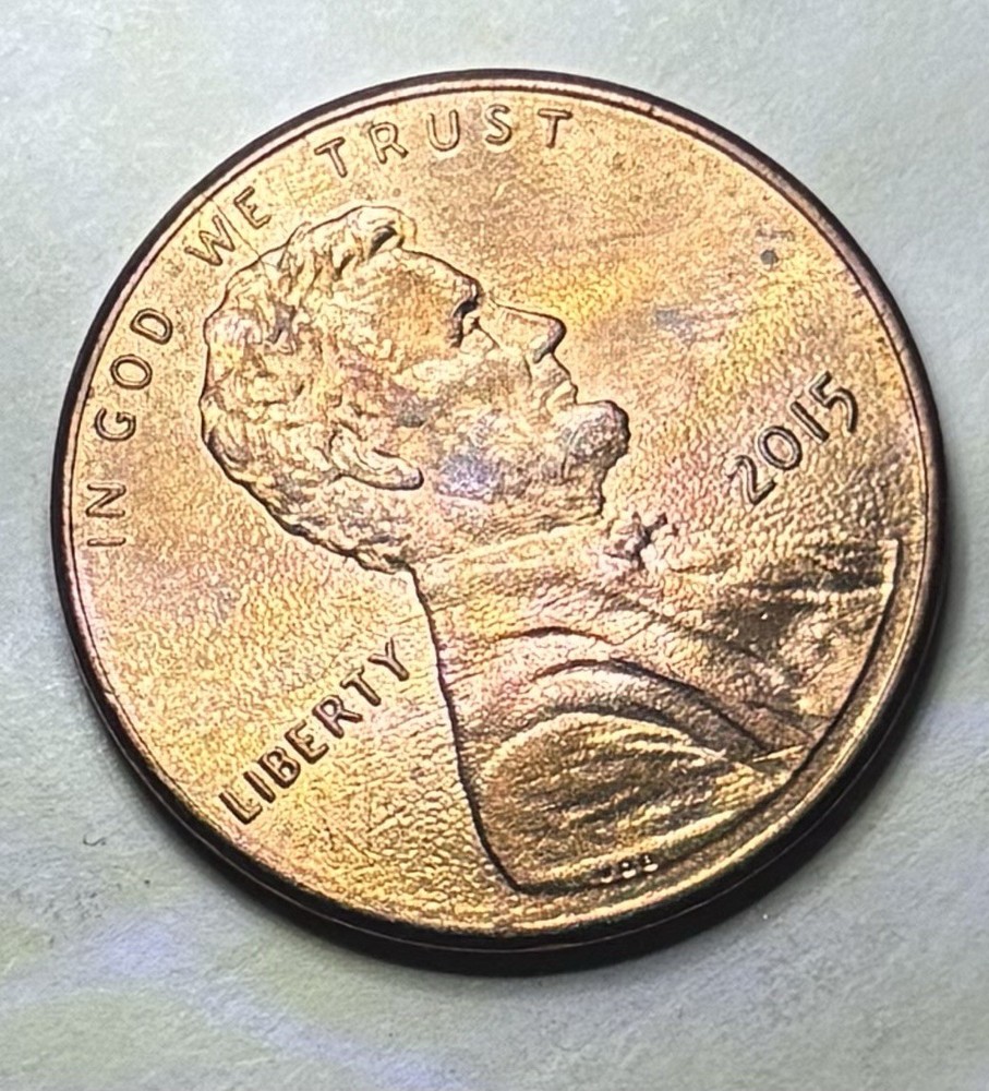 💥 2015 P Lincoln Cent Obverse Die Crack ERROR