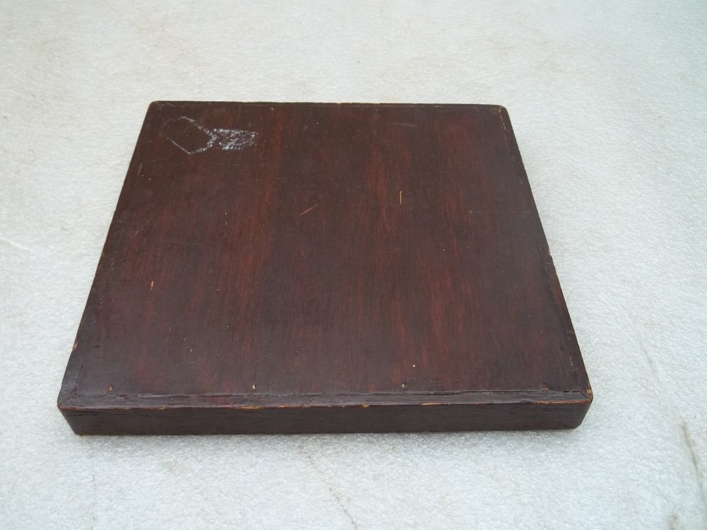 Antique Marine Chronometer Stained Oak Case Lid