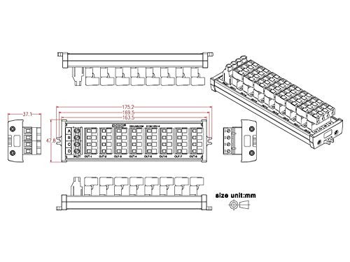 Screw Mount 30A/300V 8x4 Position Pluggable Terminal Block Distribution Module