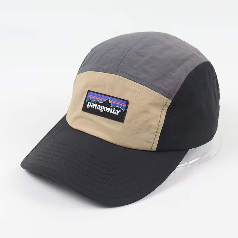 Patagonia 5-Panel Camper Hat Colorblock Black Tan Grey Strapback Cap