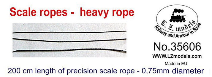 LZ Models Scale Ropes - Heavy Rope (Length: 200cm, Diameter: 0.75mm)