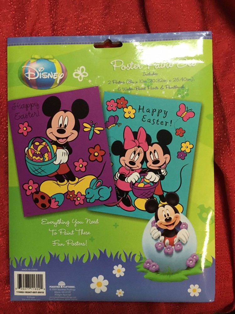 2- Disney Mickey Mouse Spring Easter Edition Coloring Paint Set Arts & Craft
