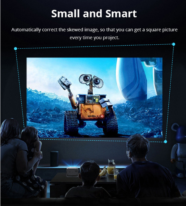 "Portable Cloud Projector 720P HD, 4K Decoding, WiFi & Bluetooth