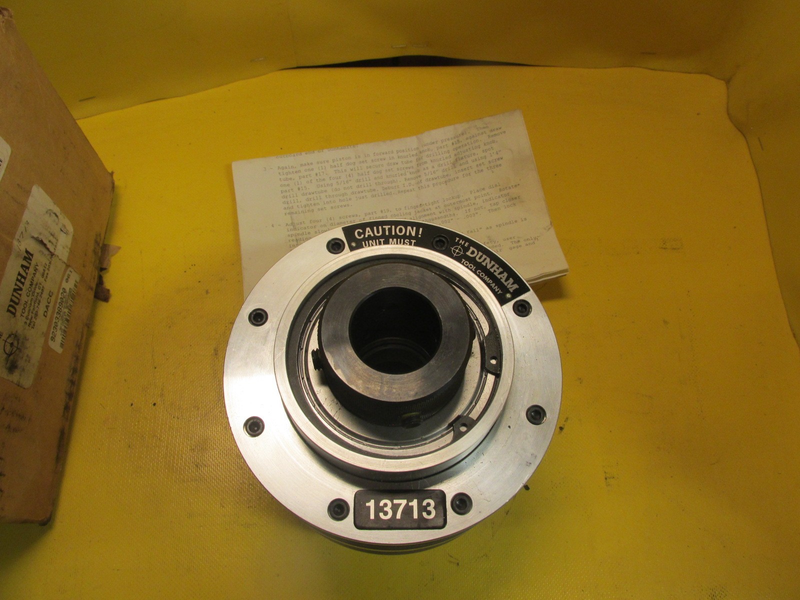 NEW Dunham Tool Company 5C Air Collet Closer Actuator DACC