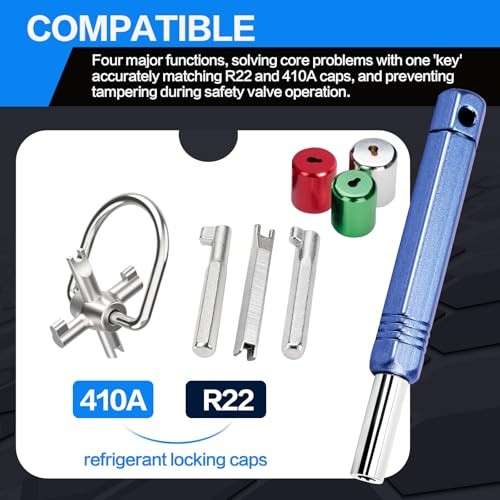 Universal Refrigerant Locking Cap Key 2 Pack – HVAC Tool Kit for AC 2Pcs