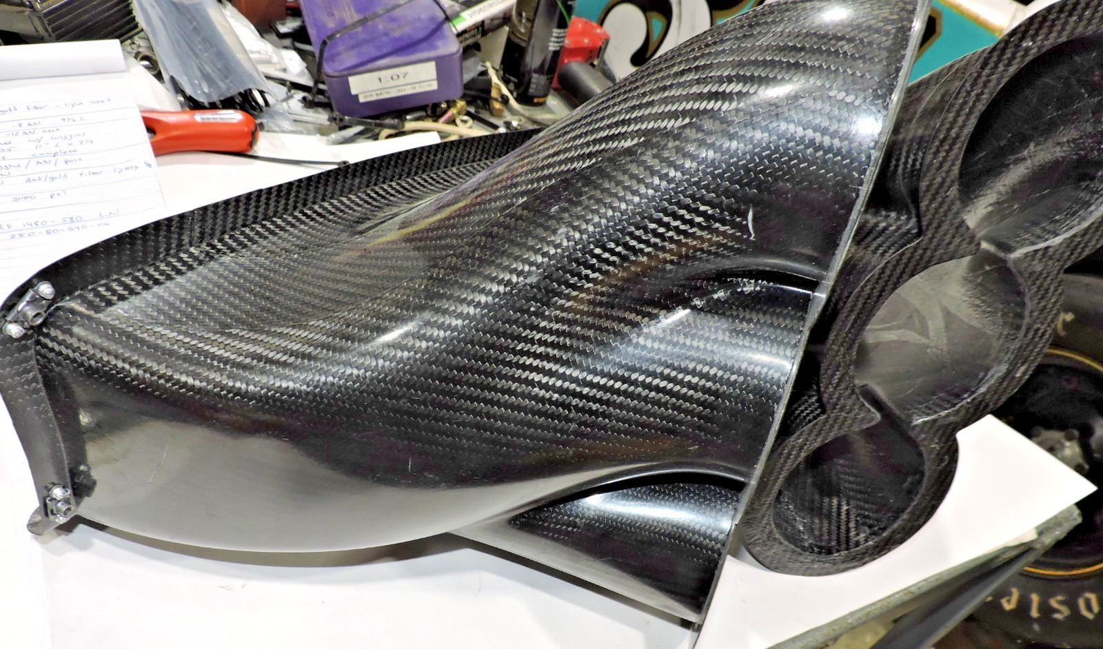 Fibreworks Carbon Fiber nose ducts to 4" outlets L&R Late Model Nascar