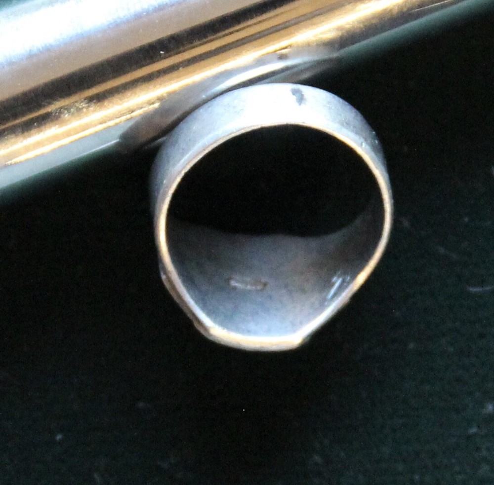 U.S. Occupation Forces 1946 Japan Silver Ring Mt. Fuji & Lotus Blossom Sz. 10.5