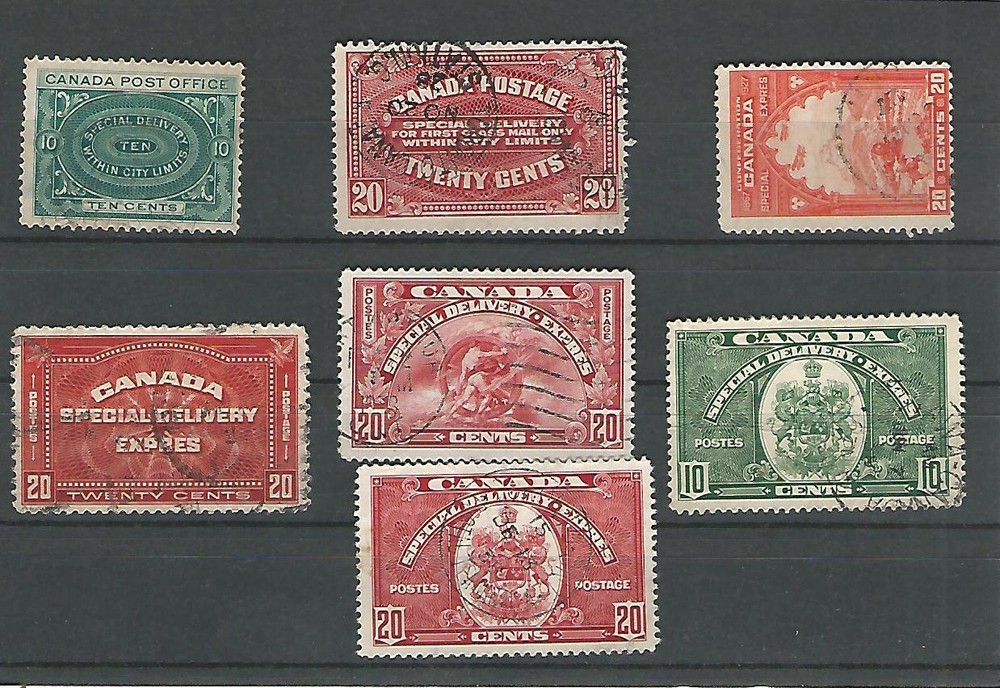 Canada, Postage Stamp, #E1-E4, E6-E8 Used, 1898-1939, JFZ