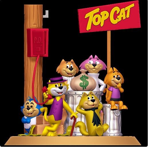 PAINTED Top Cat Character Diorama 3d Printed Model Kit