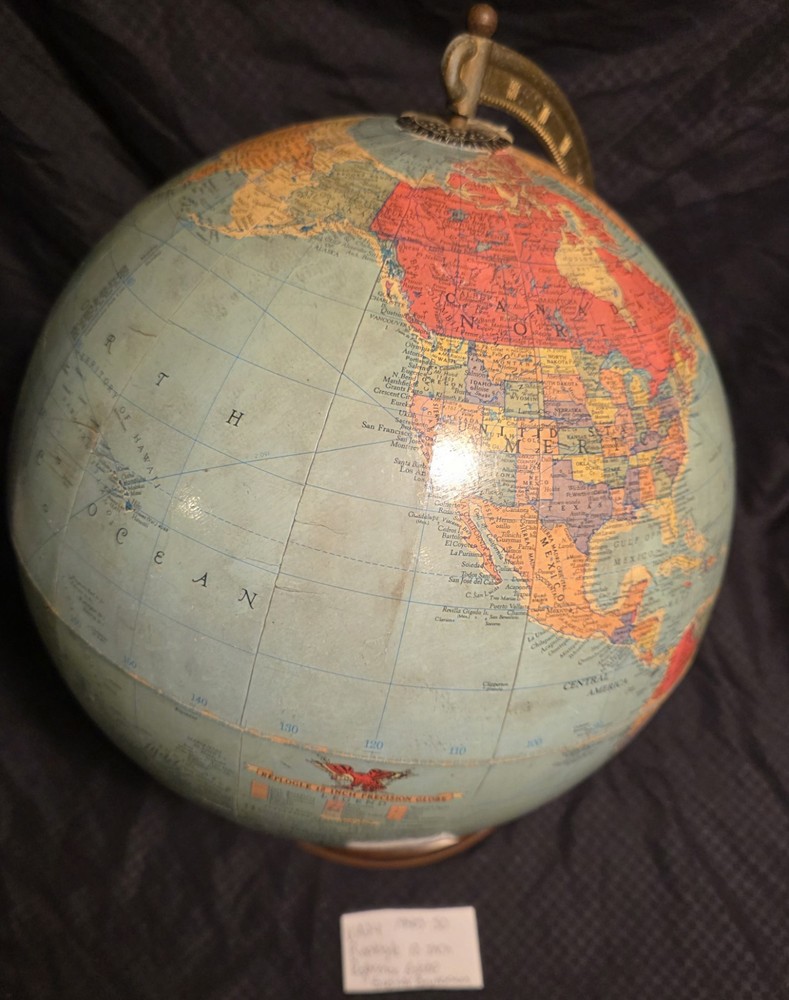 Replogle 12" Reference Globe 1940s-1950 Gustav Bruekmann