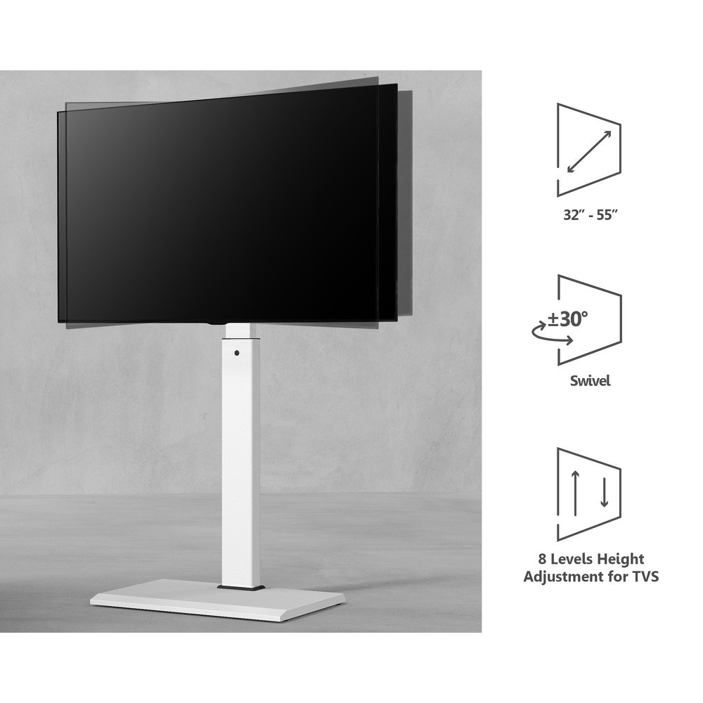 FITUEYES TV STAND WITH MOUNT - WHITE
