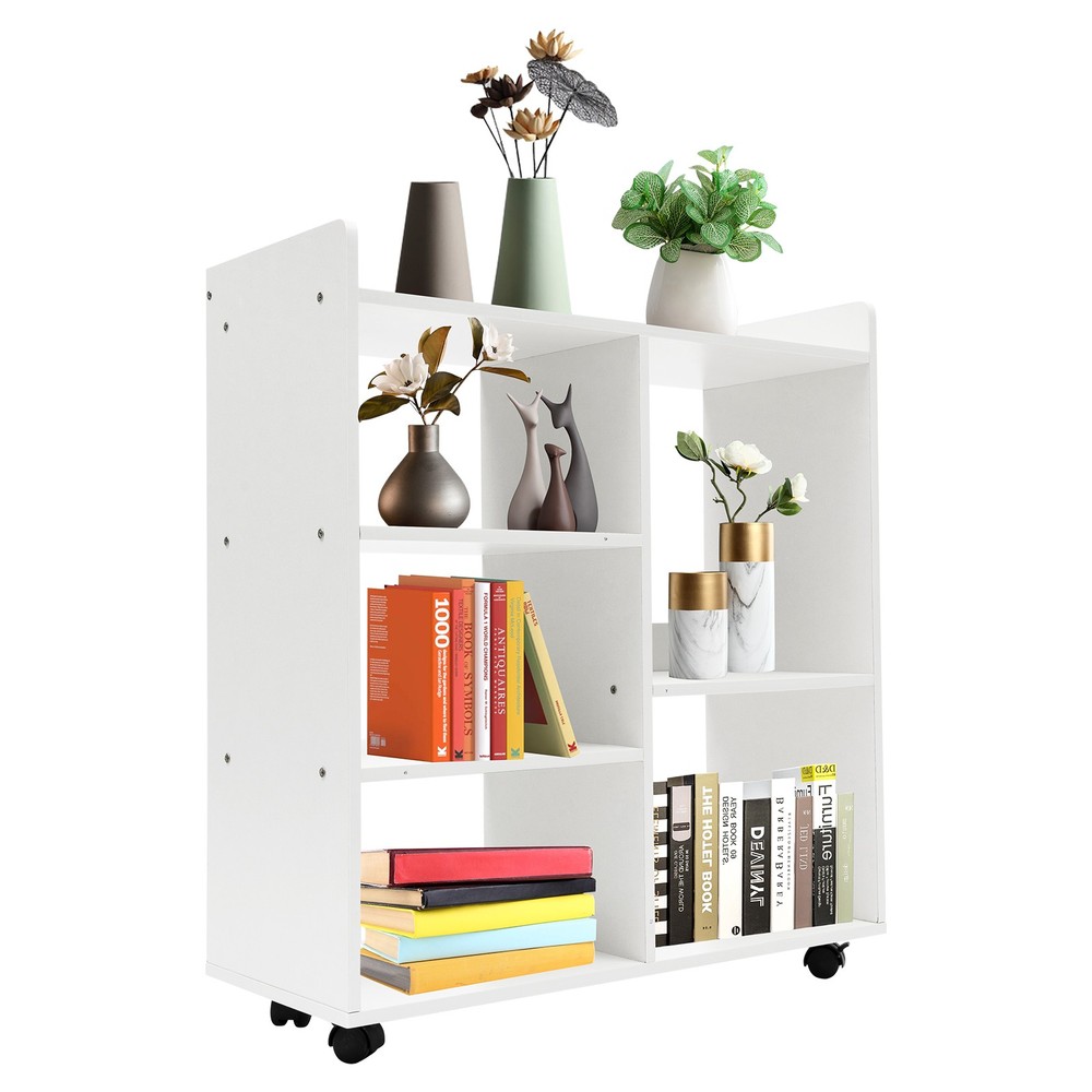Warm White Filing Cabinet, Storage Shelf, Mobile Printer Stand