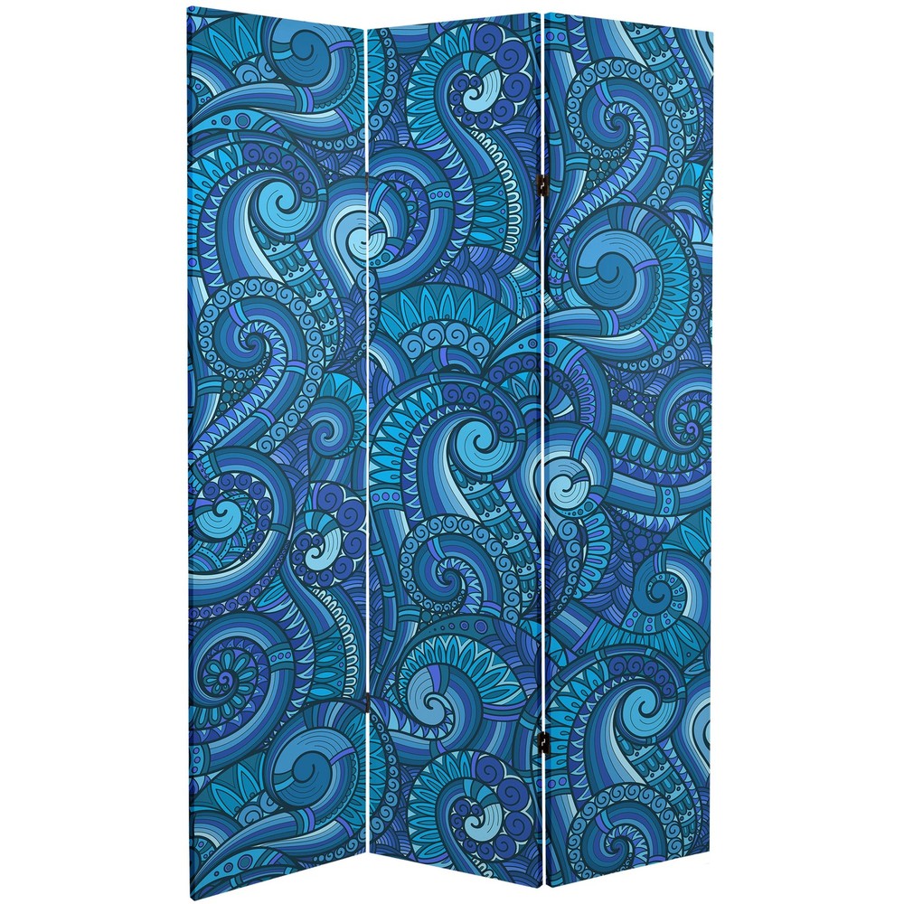 6 ft. Tall Double Sided Psychedelic Wallpaper Canvas Room Divider
