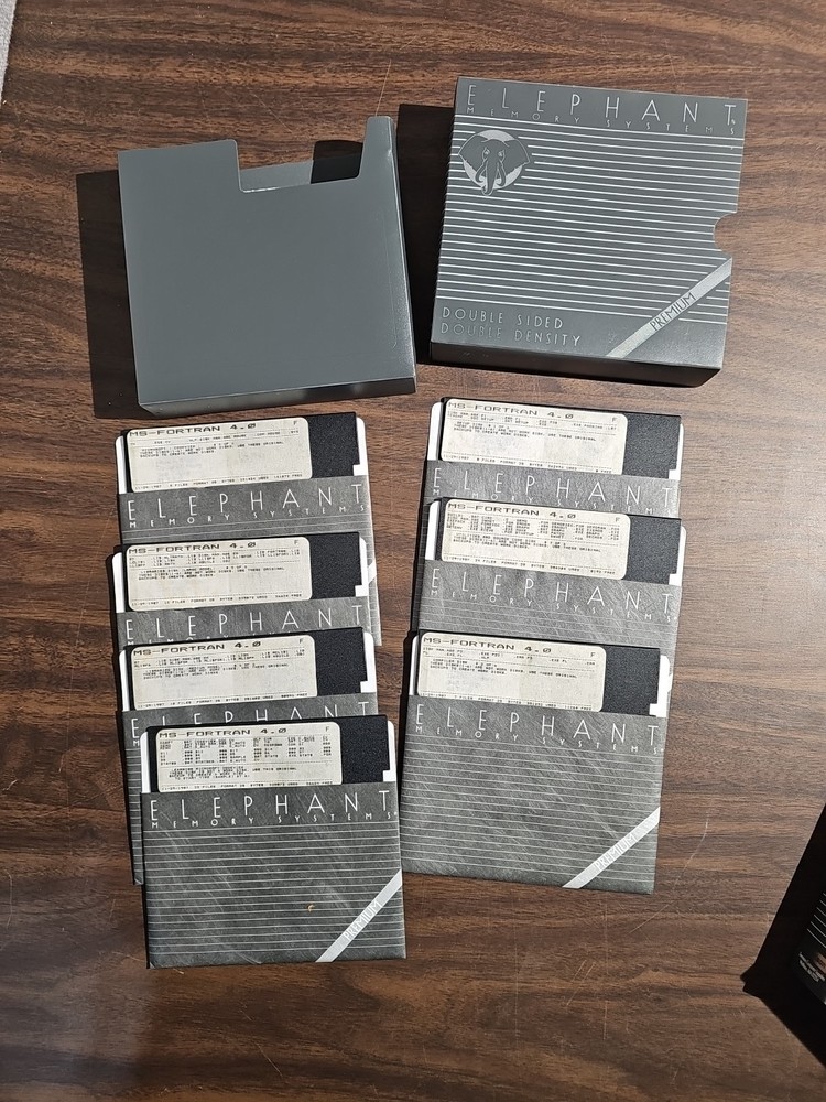 Vintage Microsoft MS-FORTRAN version 4.0 software 5.25-inch floppy disk 6/6