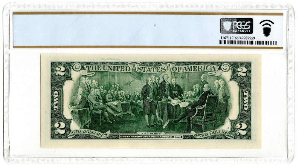 2017A Star $2 Two Dollar PCGS Graded Gem 66PPQ SOLID/FILLED STAR Error Note RARE